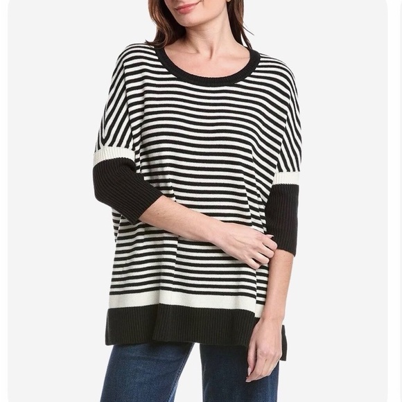 Cabi Black and White Striped Brunch Pullover (Spring 2025) - Picture 2 of 4